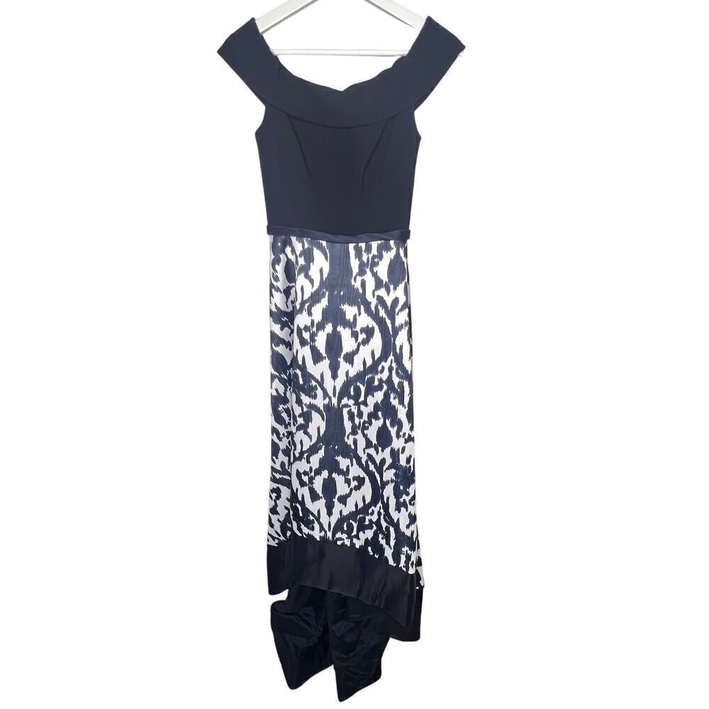 Theia Off the Shoulder Printed Hi Low Gown Women's Size 2